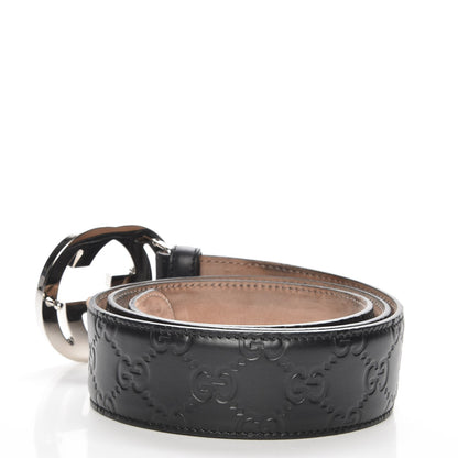 Gucci Guccissima Signature Interlocking G 40mm Belt 90 36 Black 3 of 7