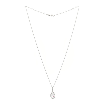 Roberto Coin 18K White Gold Diamond Tiny Treasures Tennis Racket Pendant Necklace 3 of 4