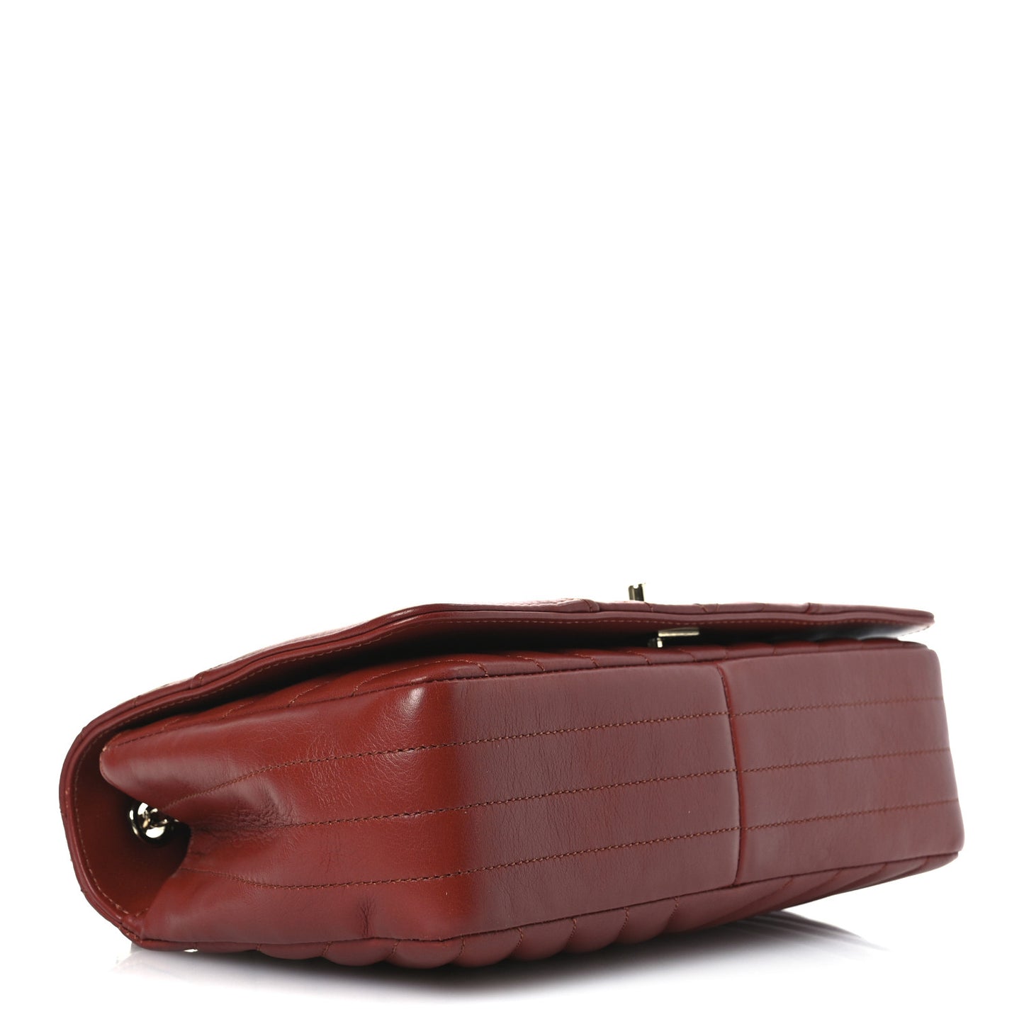 Calfskin Chevron Quilted Small Statement Flap Red