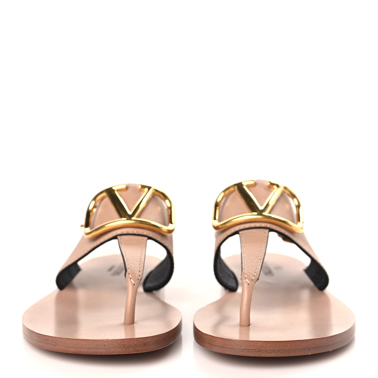 Valentino Garavani Grainy Cowhide Vlogo Slingback Flat Thong Sandals 35.5 Rose Cannelle 2 of 8