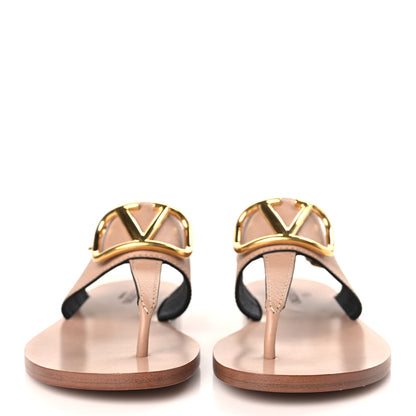 Valentino Garavani Grainy Cowhide Vlogo Slingback Flat Thong Sandals 35.5 Rose Cannelle 2 of 8