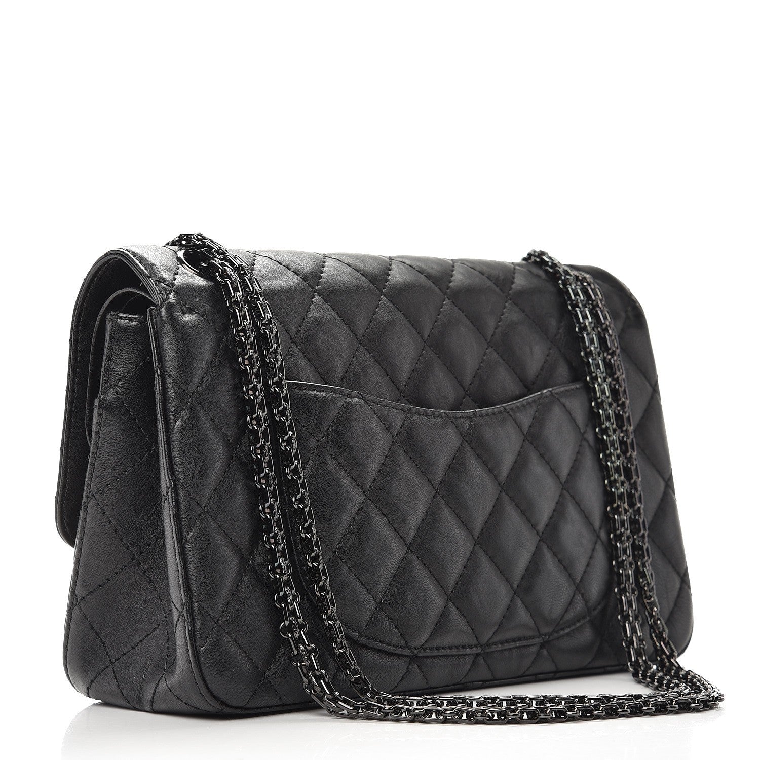 Chanel Crumpled Calfskin Quilted 2.55 Reissue 226 Flap So Black 4 of 9