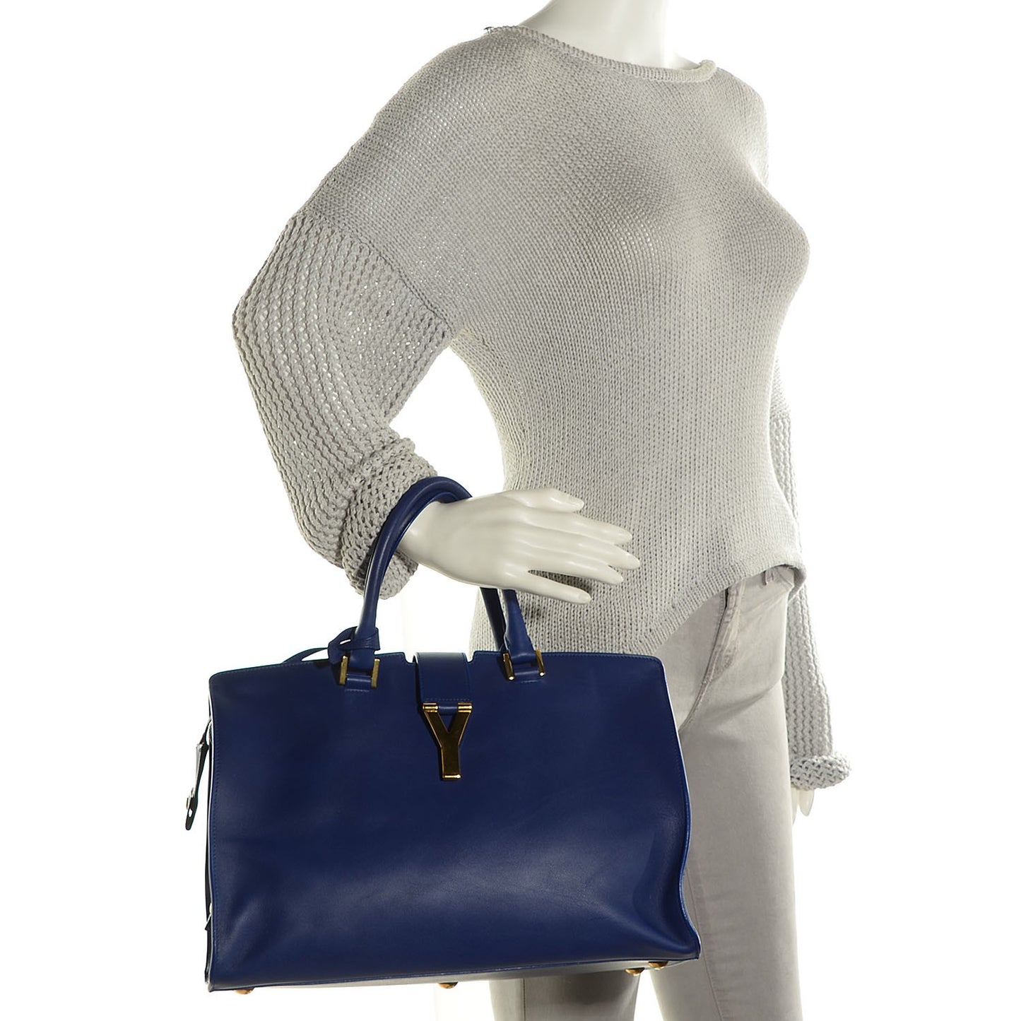Calfskin Medium Classic Y Cabas Navy