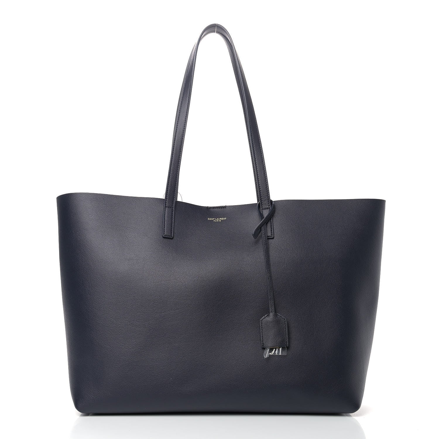 Saint Laurent Calfskin Large Shopping Tote Deep Marine 3 of 11