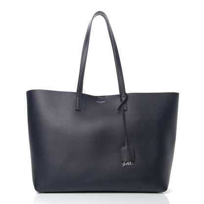 Saint Laurent Calfskin Large Shopping Tote Deep Marine 3 of 11