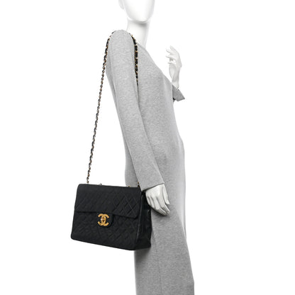Chanel Lambskin Quilted XL Jumbo Single Flap Black 2 of 13