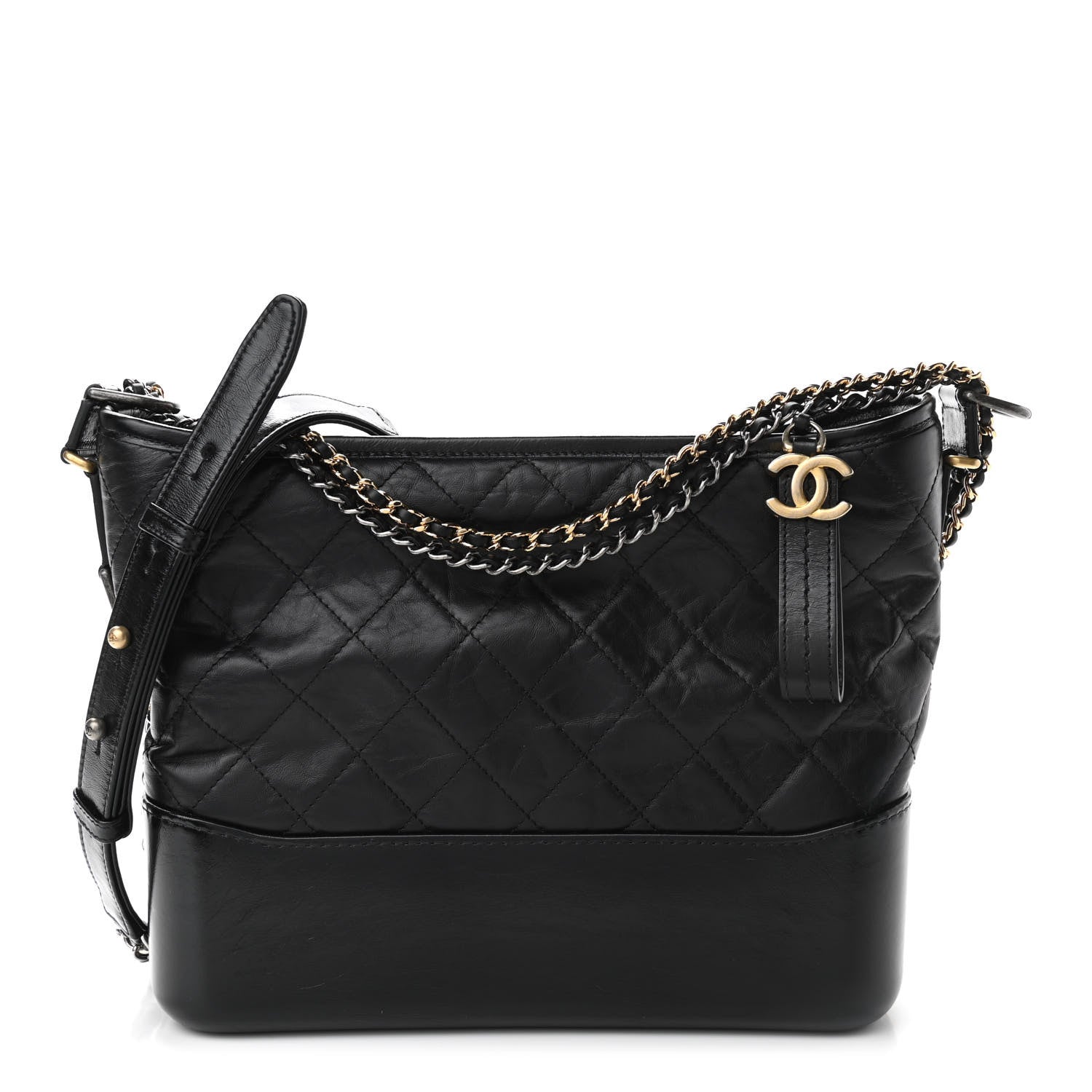 Chanel Aged Calfskin Quilted Medium Gabrielle Hobo Black 1 of 10