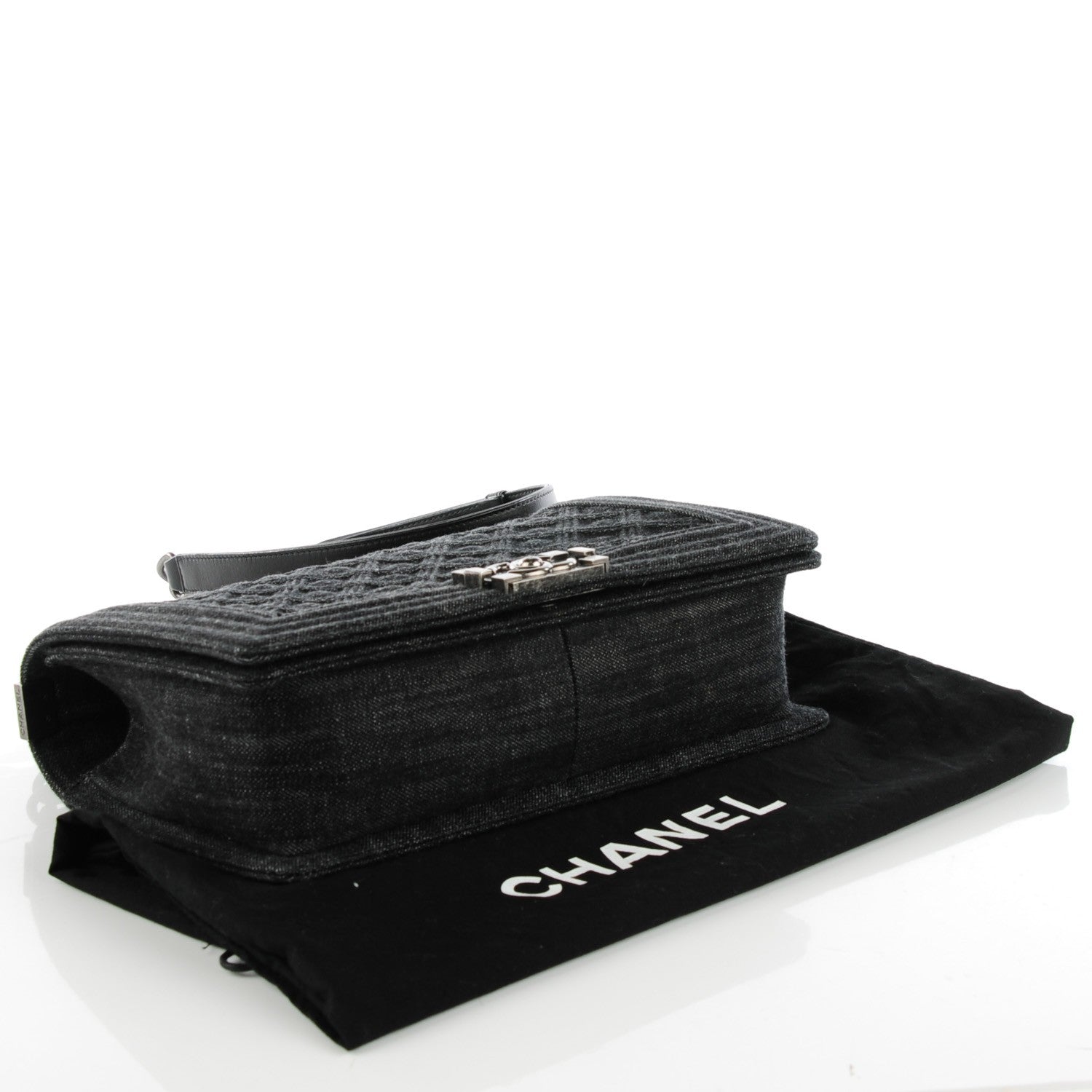 Chanel Denim Quilted New Medium Boy Flap Black 4 of 9