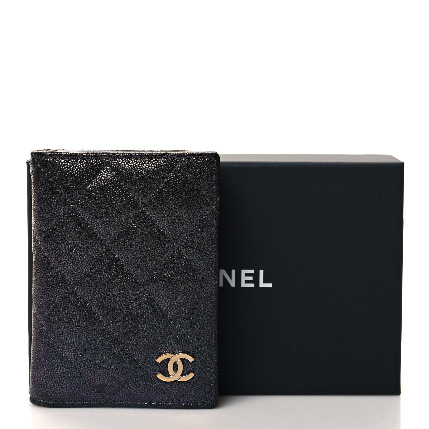 Chanel Iridescent Caviar Quilted Card Holder Wallet Black 9 of 9