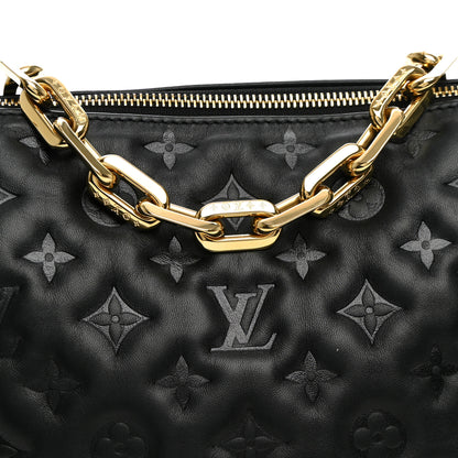 Louis Vuitton Lambskin Embossed Monogram Coussin PM Black 7 of 9