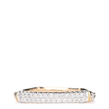 John Hardy 18K Yellow Gold Diamond Bamboo Slim Band Ring 54 7 1 of 5