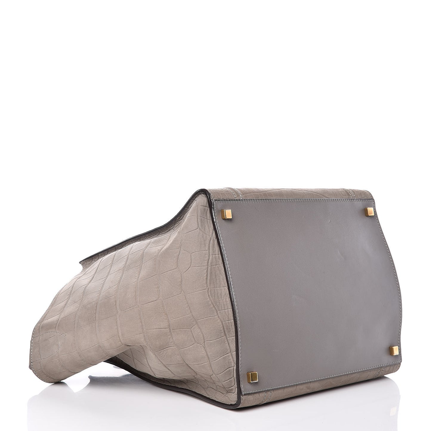 Crocodile Embossed Nubuck Medium Phantom Luggage Grey