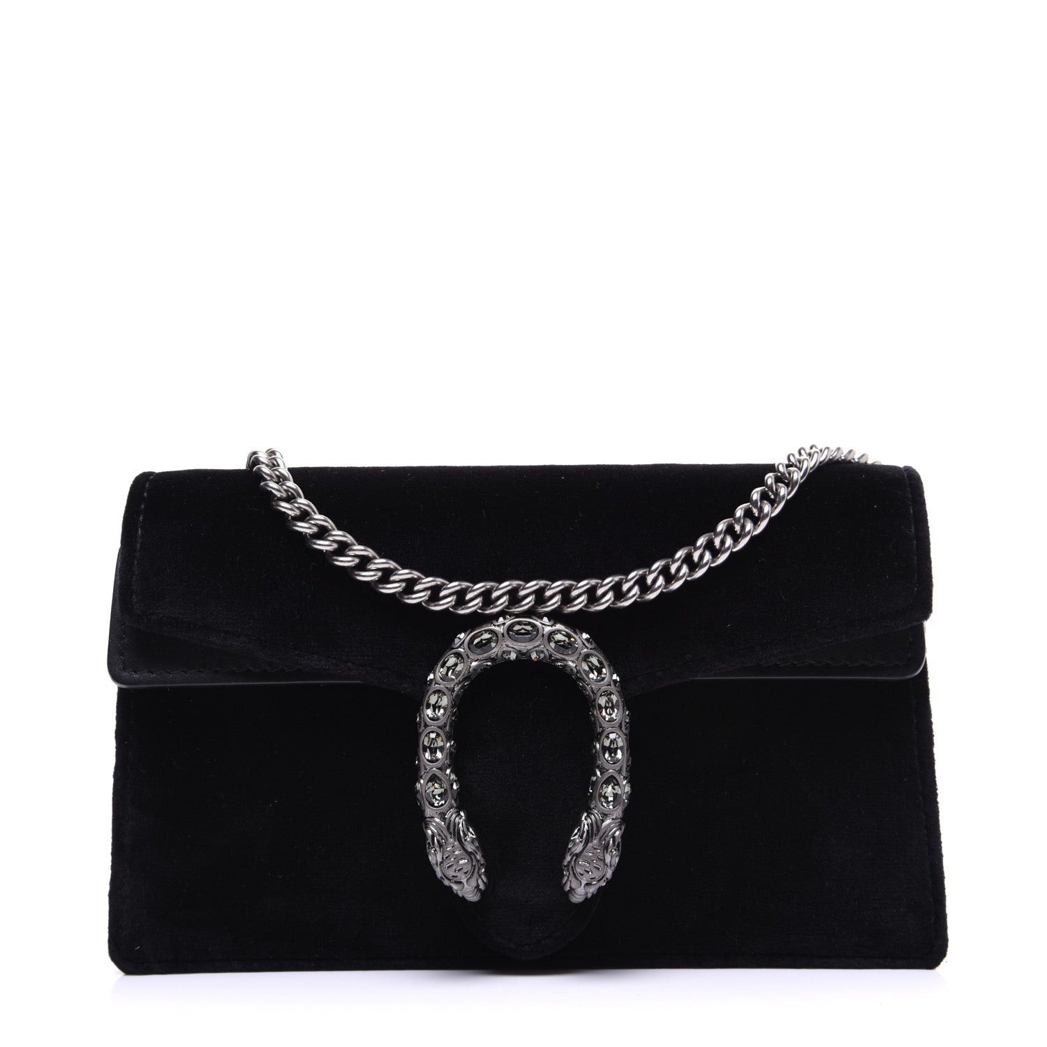 Gucci Velvet Super Mini Dionysus Shoulder Bag Black 1 of 13