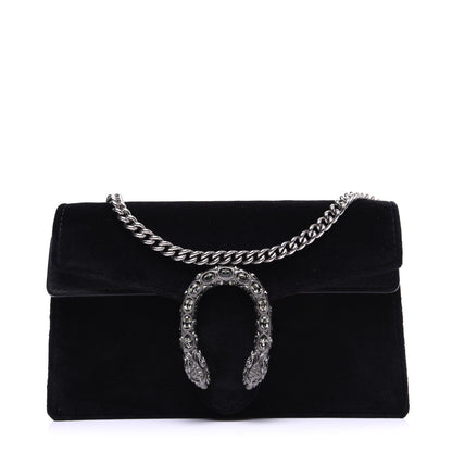 Gucci Velvet Super Mini Dionysus Shoulder Bag Black 1 of 13