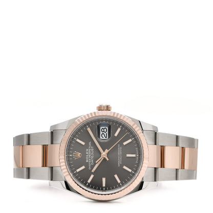 Rolex Stainless Steel 18K Everose Gold 36mm Oyster Perpetual Datejust Watch Slate 126231 2 of 5
