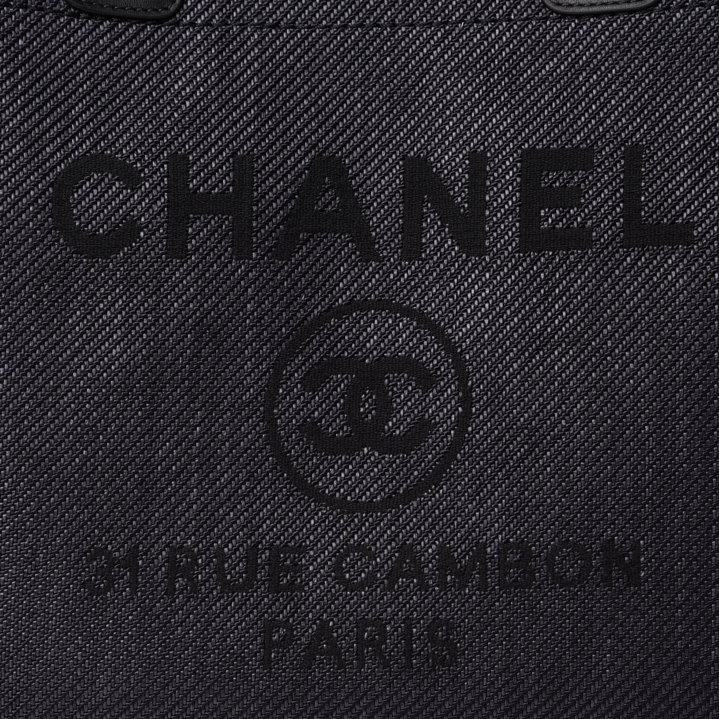 Mixed Fibers Calfskin Medium Deauville Tote Black