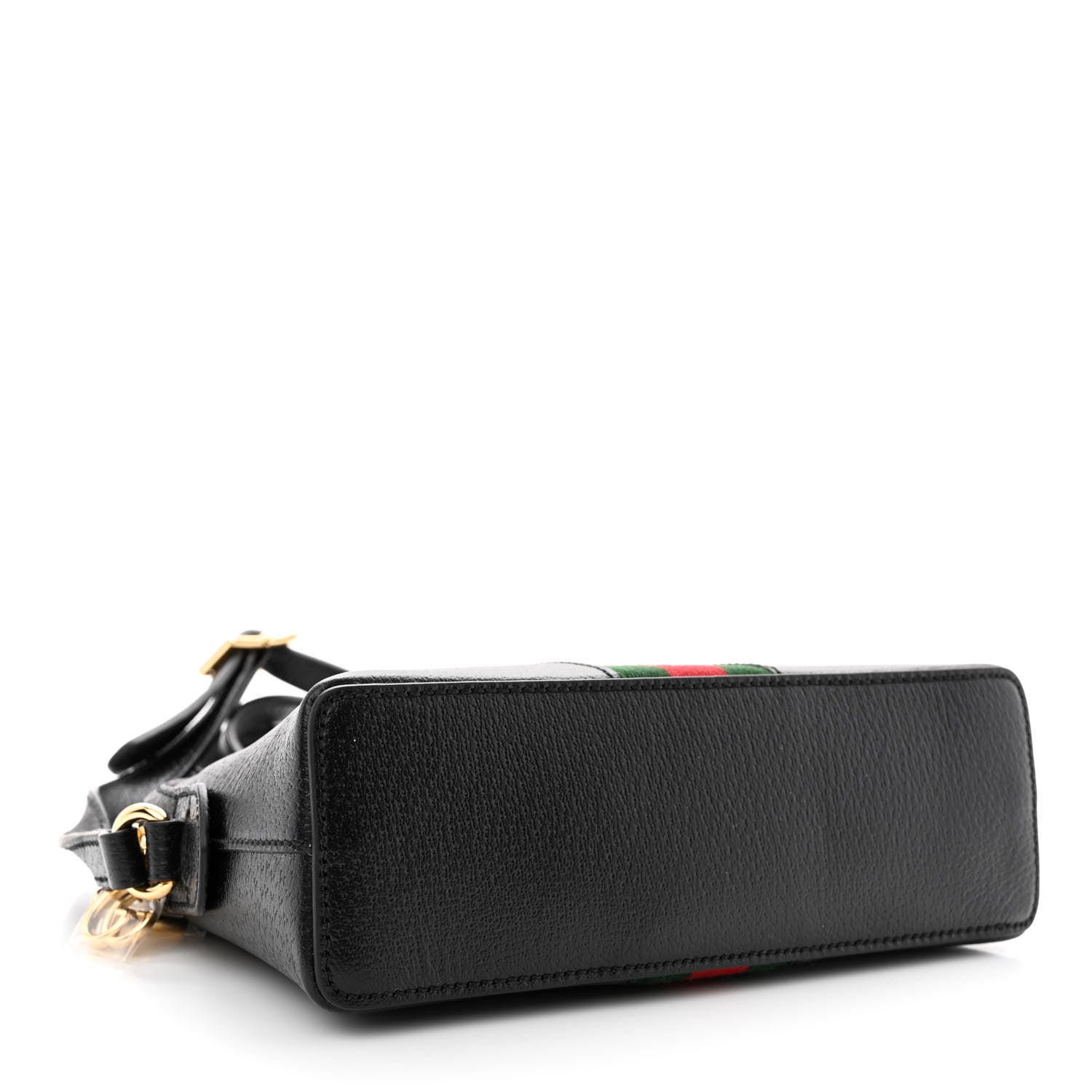 Gucci Calfskin GG Web Small Ophidia Dome Shoulder Bag Black 4 of 10