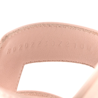 Hermes Box Calfskin Oran Sandals 37.5 Rose Pale 10 of 15