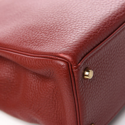 Hermes Taurillon Clemence Retourne Kelly 32 Rouge H 32 of 35