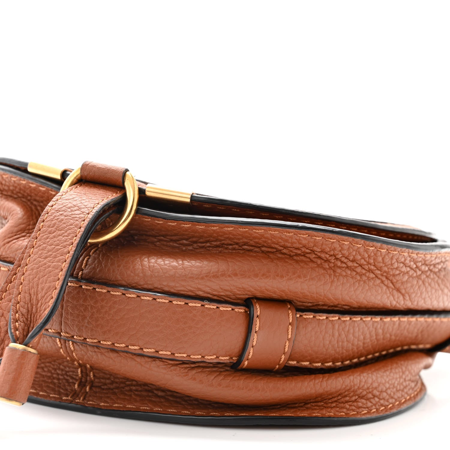 Chloe Grained Calfskin Small Marcie Saddle Bag Tan 10 of 11