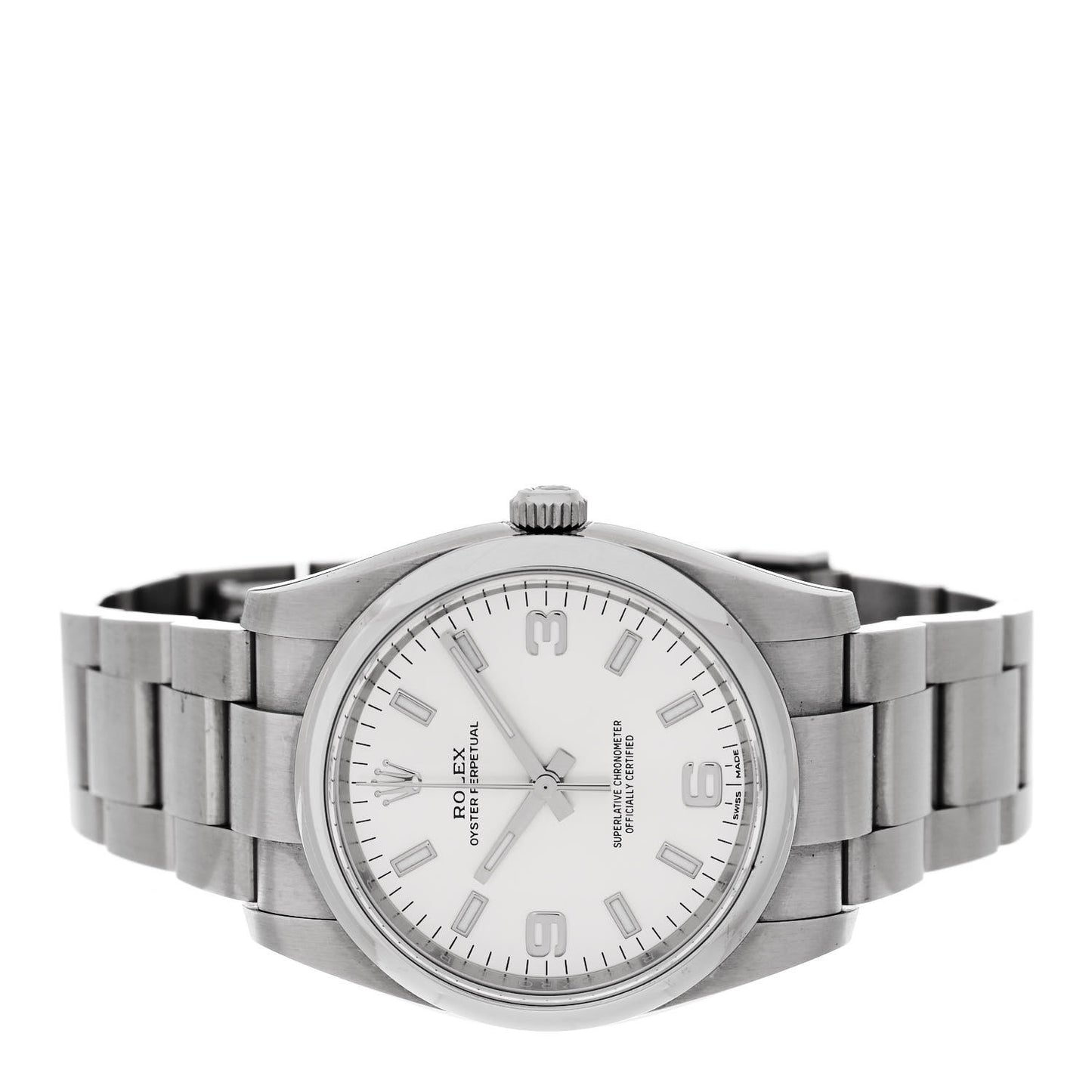 Stainless Steel 34mm Oyster Perpetual Watch Silver 114200