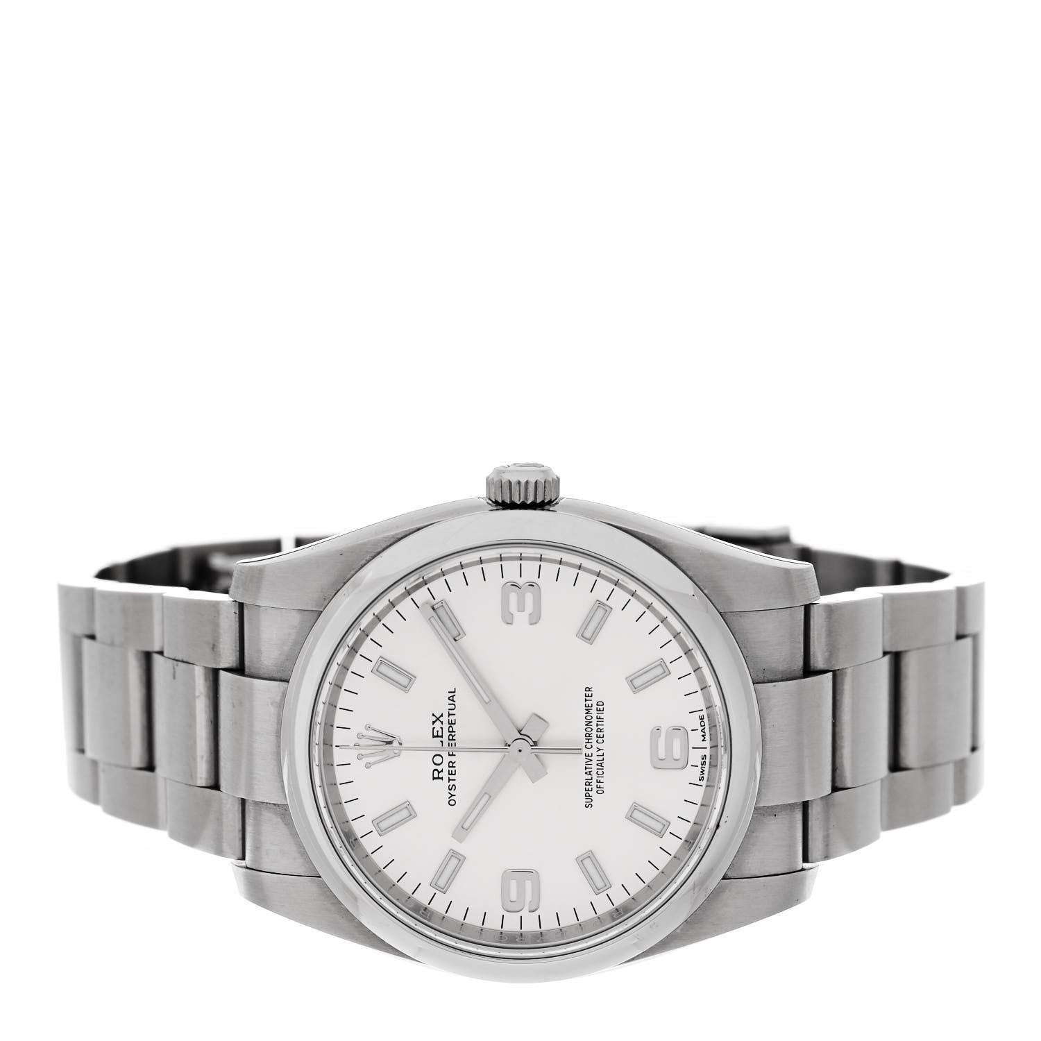 Rolex Stainless Steel 34mm Oyster Perpetual Watch Silver 114200 2 of 5