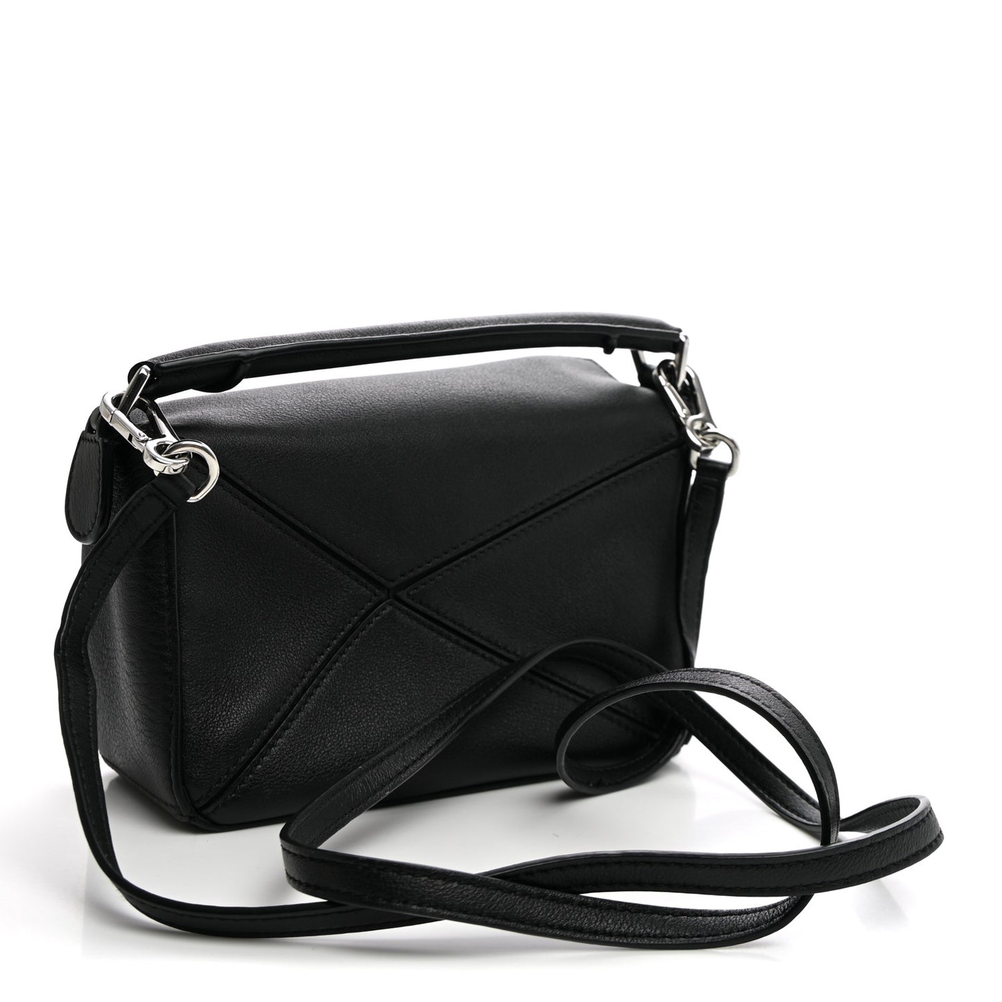 Calfskin Mini Puzzle Edge Bag Black