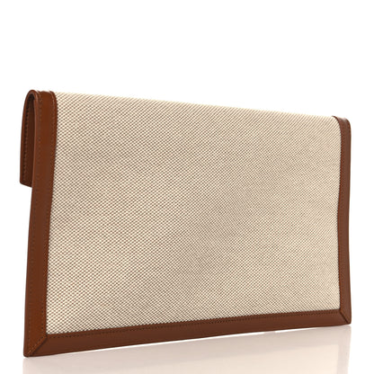 Saint Laurent Canvas Uptown Pouch Natural Beige Brick 3 of 8