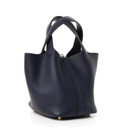 Hermes Taurillon Clemence Picotin Lock 18 PM Bleu Nuit 3 of 10