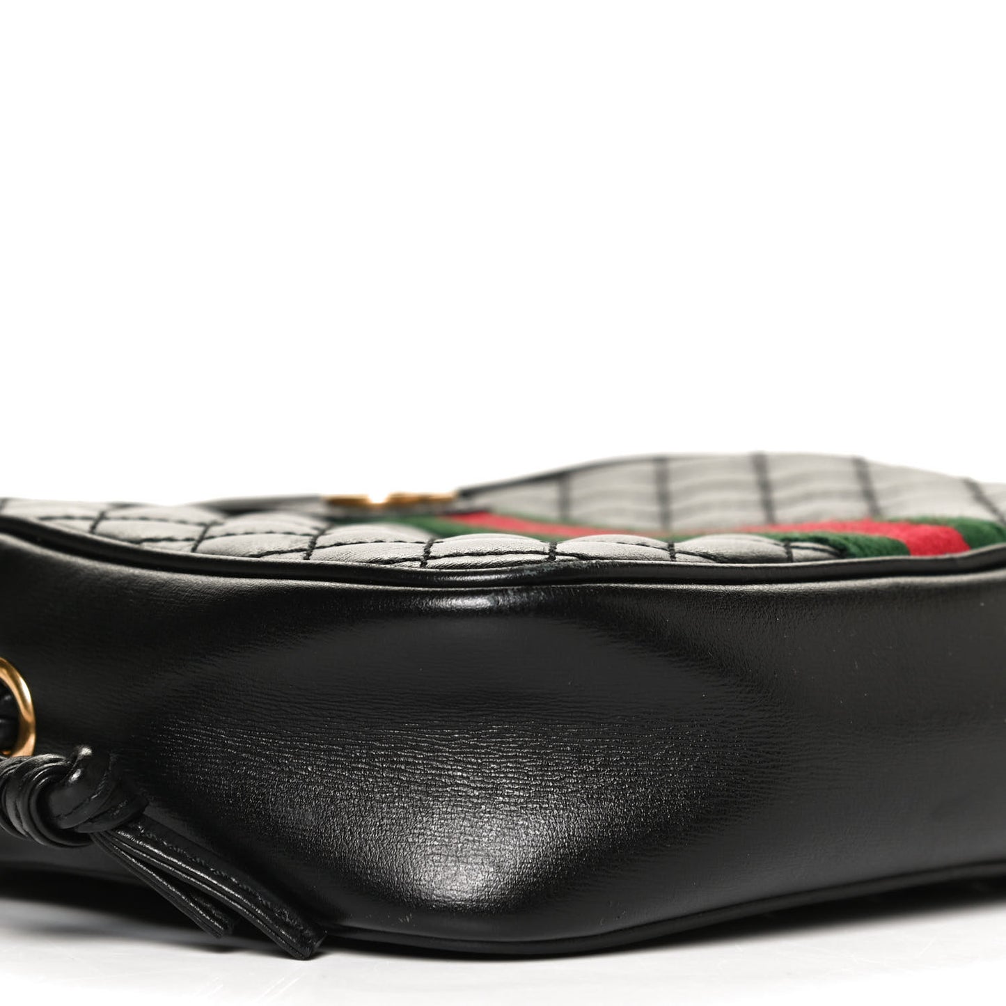 Calfskin Trapuntata Web Mini GG Shoulder Bag Black