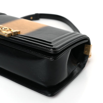 Chanel Metallic Glazed Calfskin Medium Boy Flap Black Gold 9 of 9
