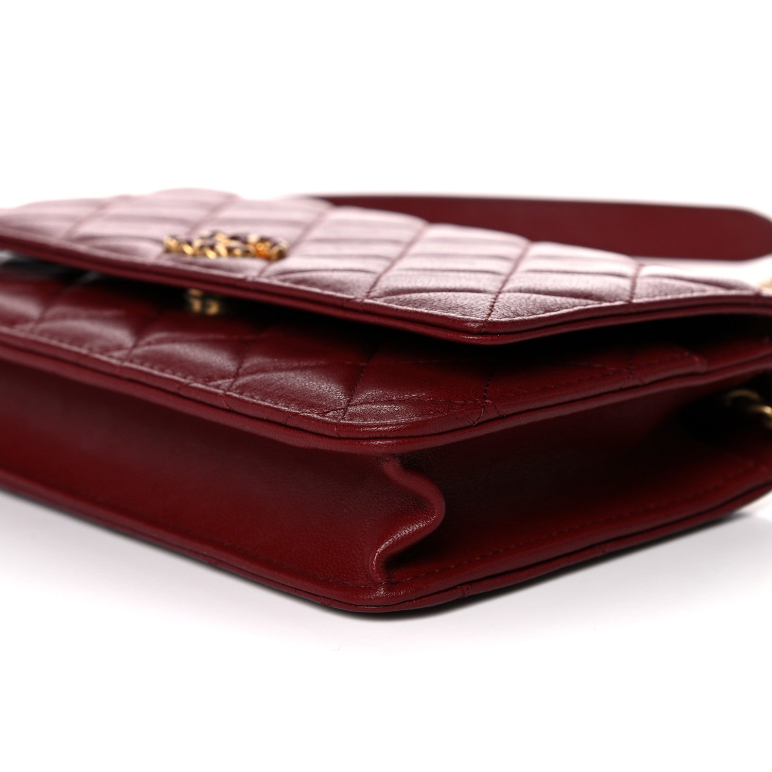 Chanel Lambskin Quilted Infinity Wallet On Chain WOC Burgundy 9 of 13