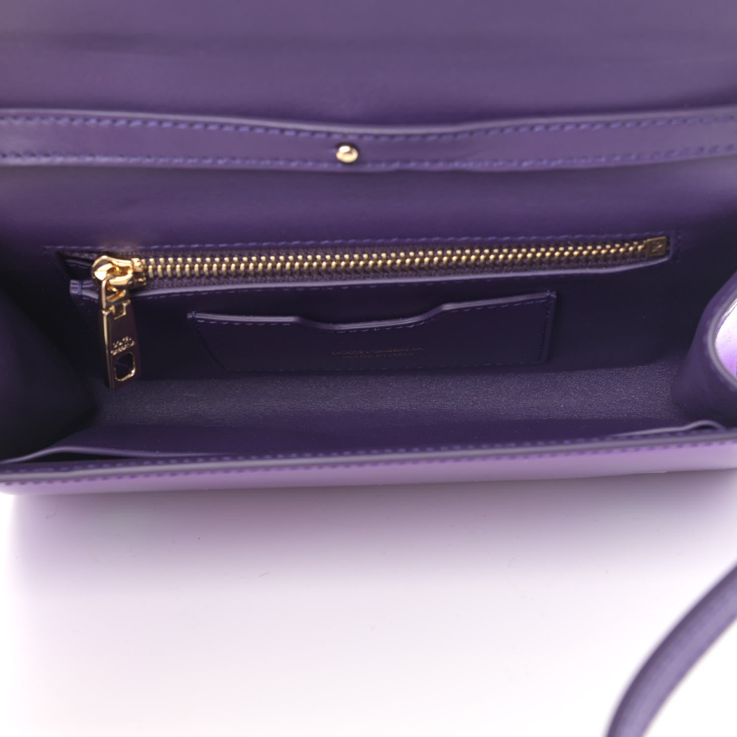 Dolce & Gabbana Holographic Patent Calfskin Strobo 3.5 Clutch Viola Medio 5 of 12