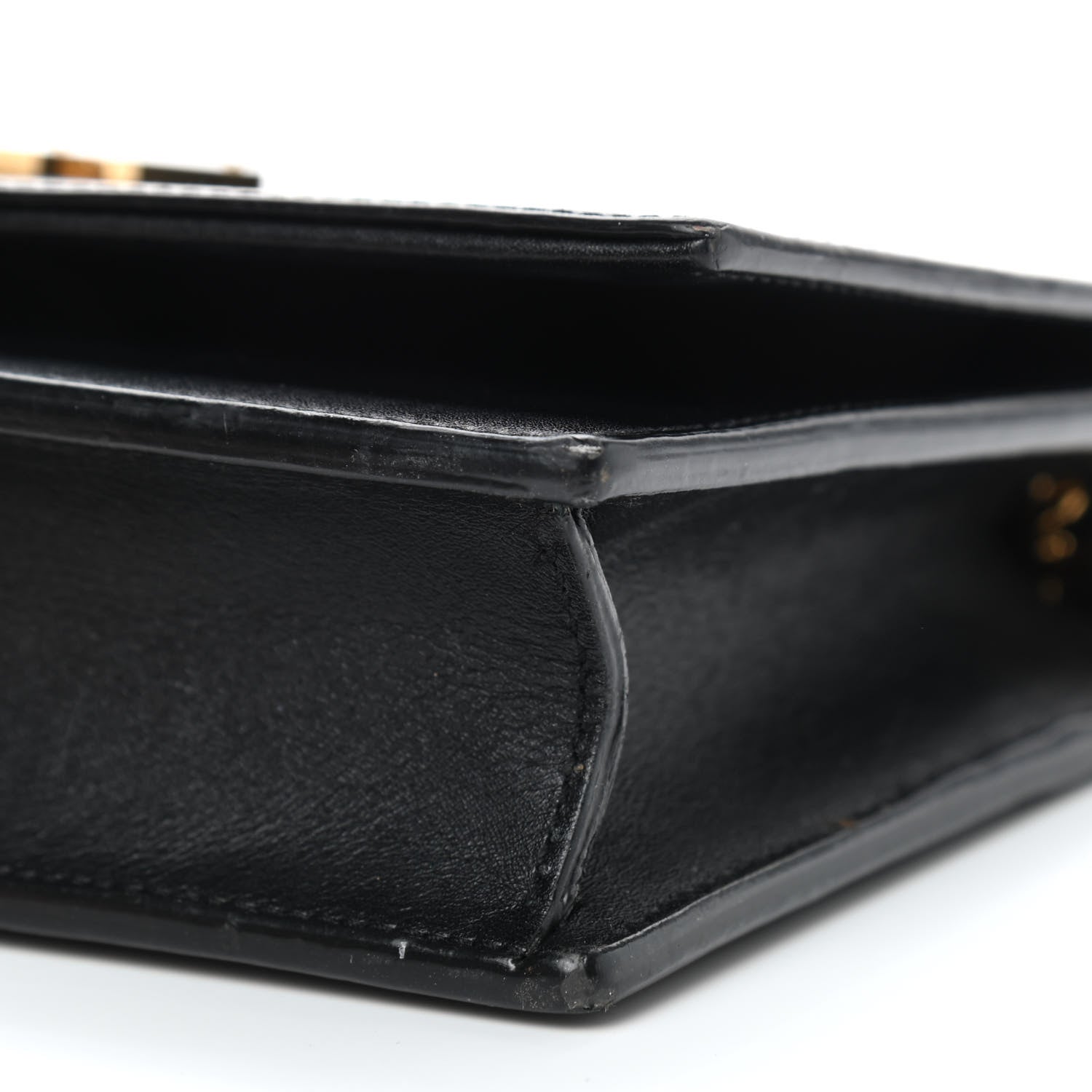 Saint Laurent Smooth Calfskin Classic Monogram Kate Tassel Chain Wallet Black 7 of 9