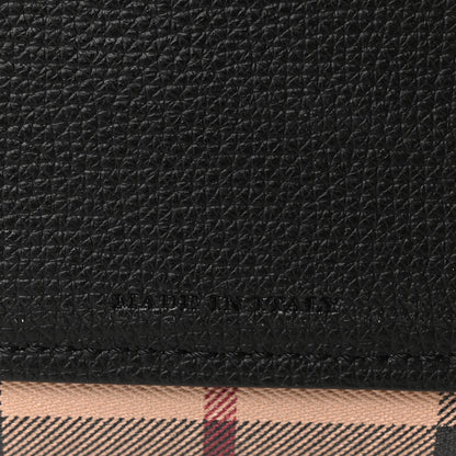 Burberry Grainy Calfskin Haymarket Check Small Reversible Tote Black 6 of 15