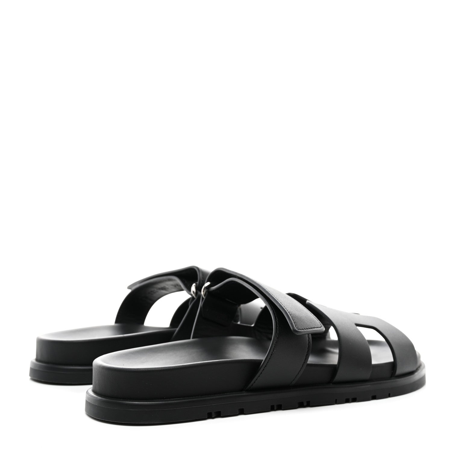Hermes Calfskin Womens Chypre Sandals 39.5 Black 4 of 8