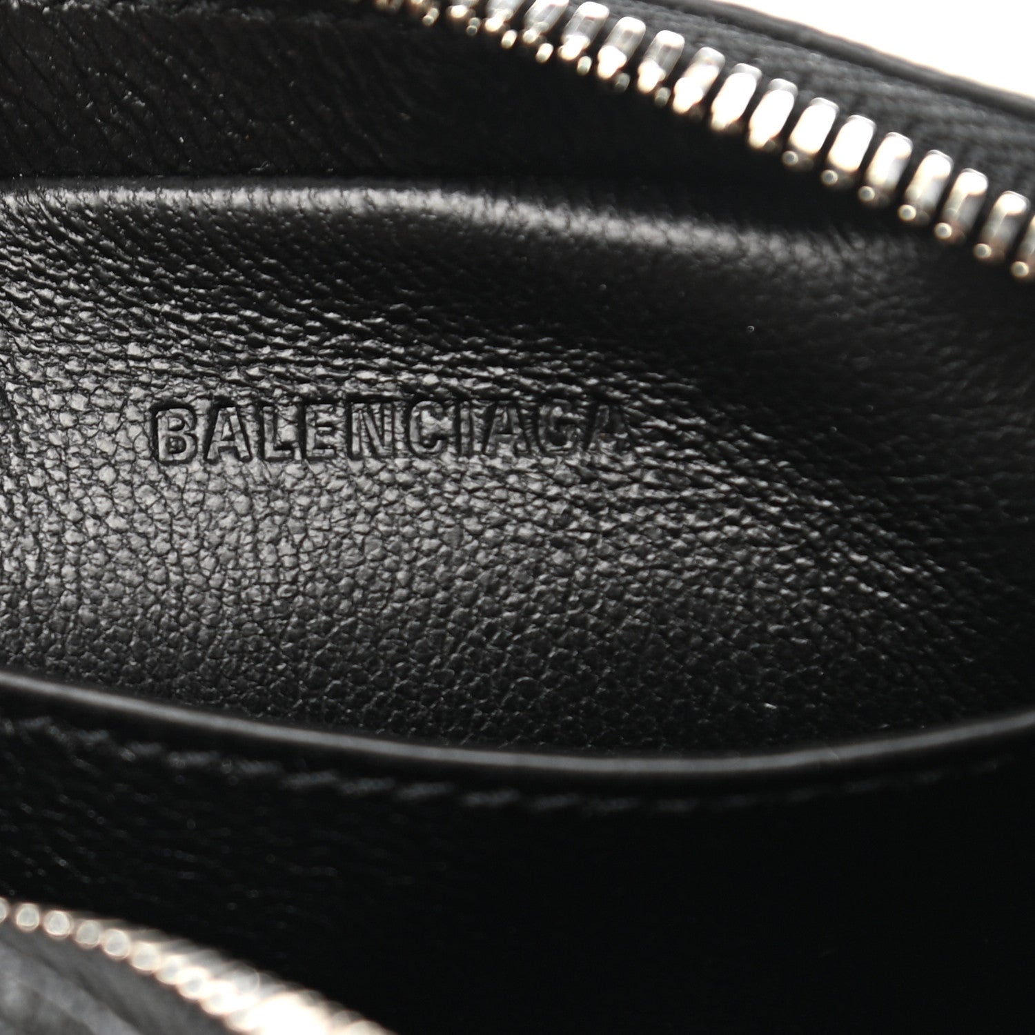 Balenciaga Grained Calfskin Logo Mini Cash Crossbody Pouch Black White 5 of 9
