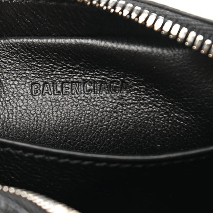 Balenciaga Grained Calfskin Logo Mini Cash Crossbody Pouch Black White 5 of 9