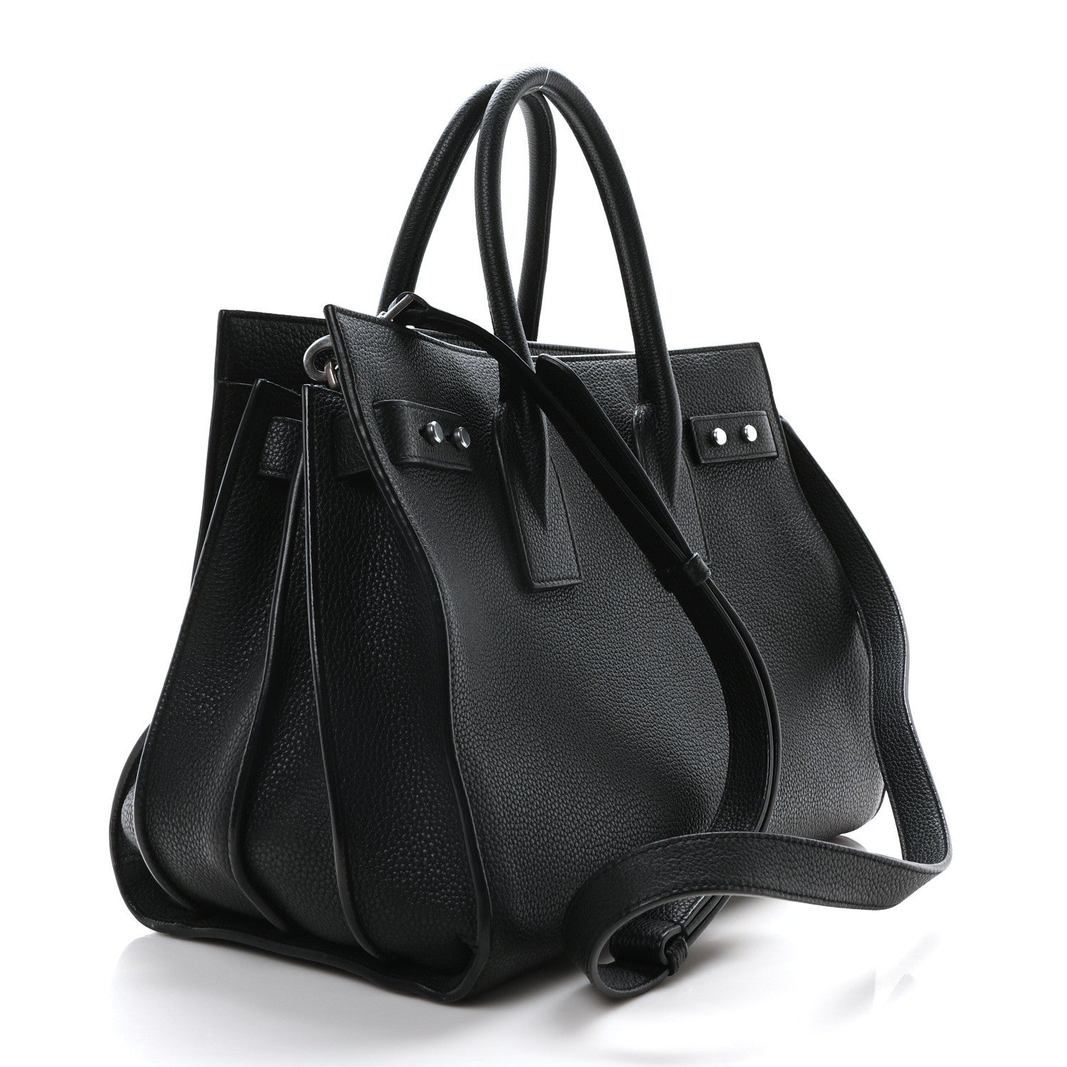 Saint Laurent Grained Calfskin Small Supple Sac De Jour Black 3 of 10