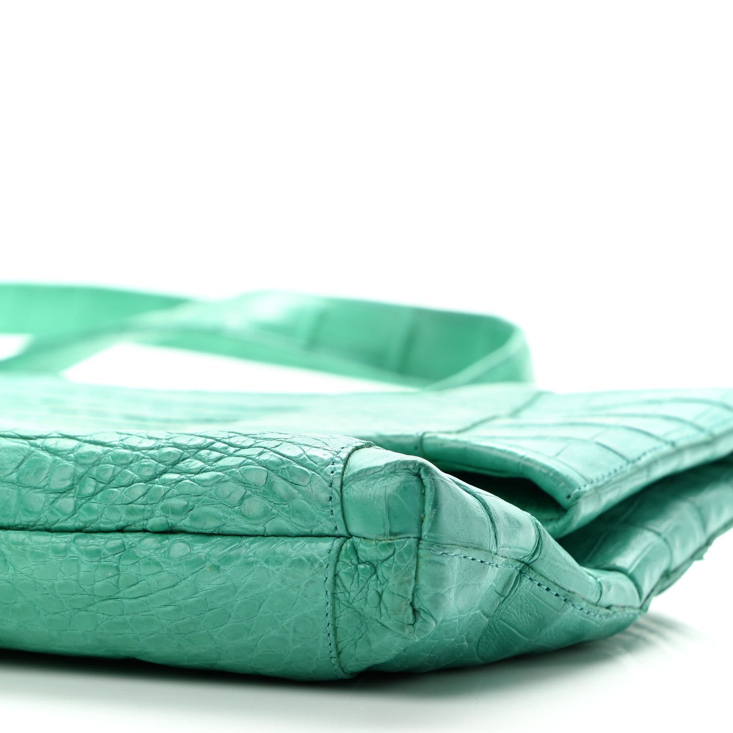 Nancy Gonzalez Crocodile Foldover Clutch Green 10 of 11