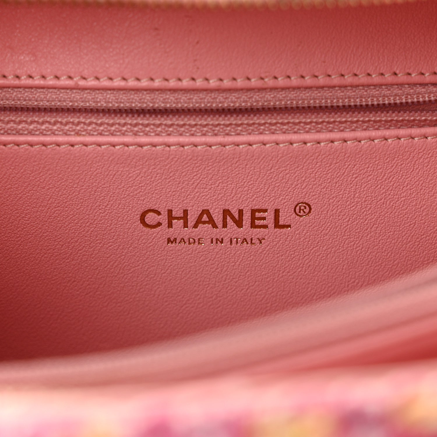 Chanel Tweed Quilted Medium CC Filigree Vanity Case Pink 6 of 10
