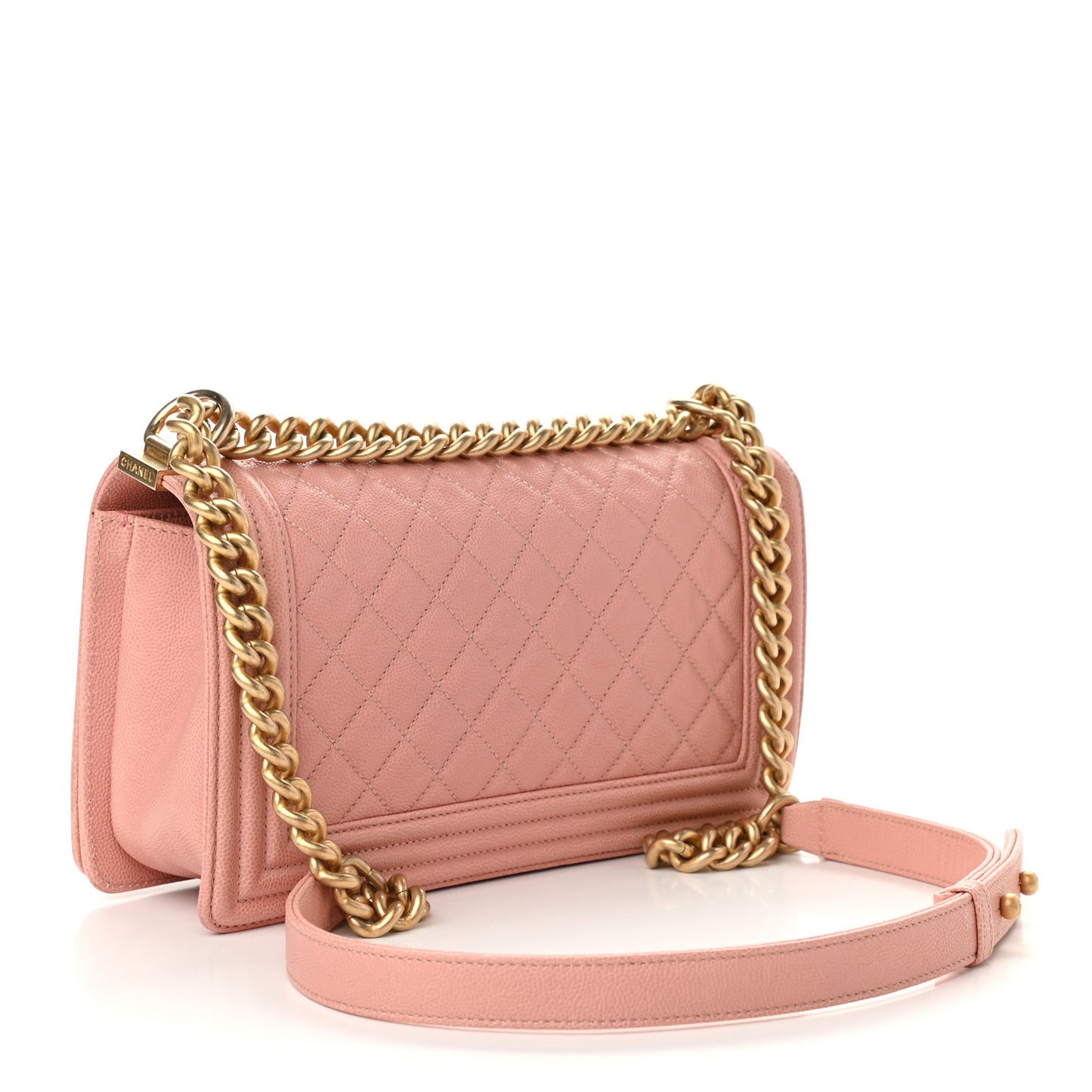 Caviar Quilted Medium Boy Flap Pink