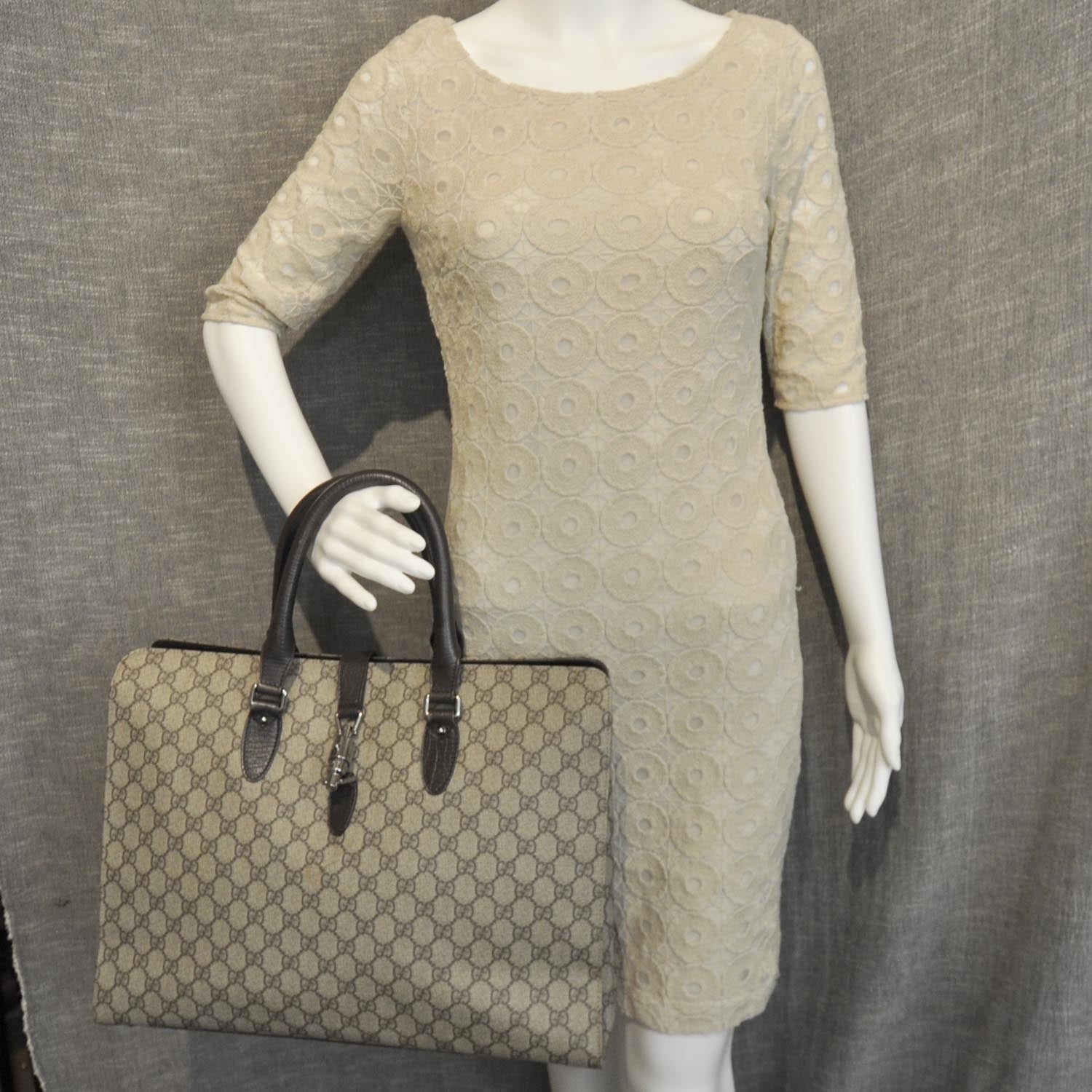 Gucci Monogram Coated Canvas Piston Tote 2 of 8