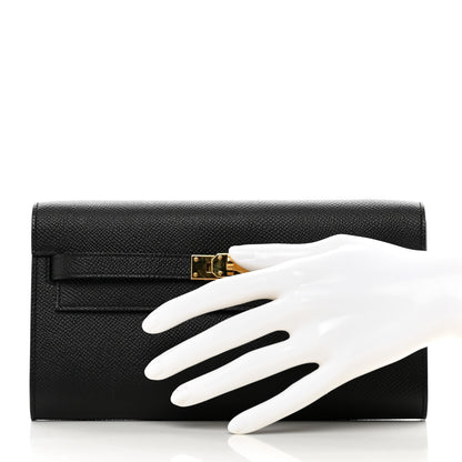 Hermes Epsom Kelly Wallet To Go Black 2 of 8