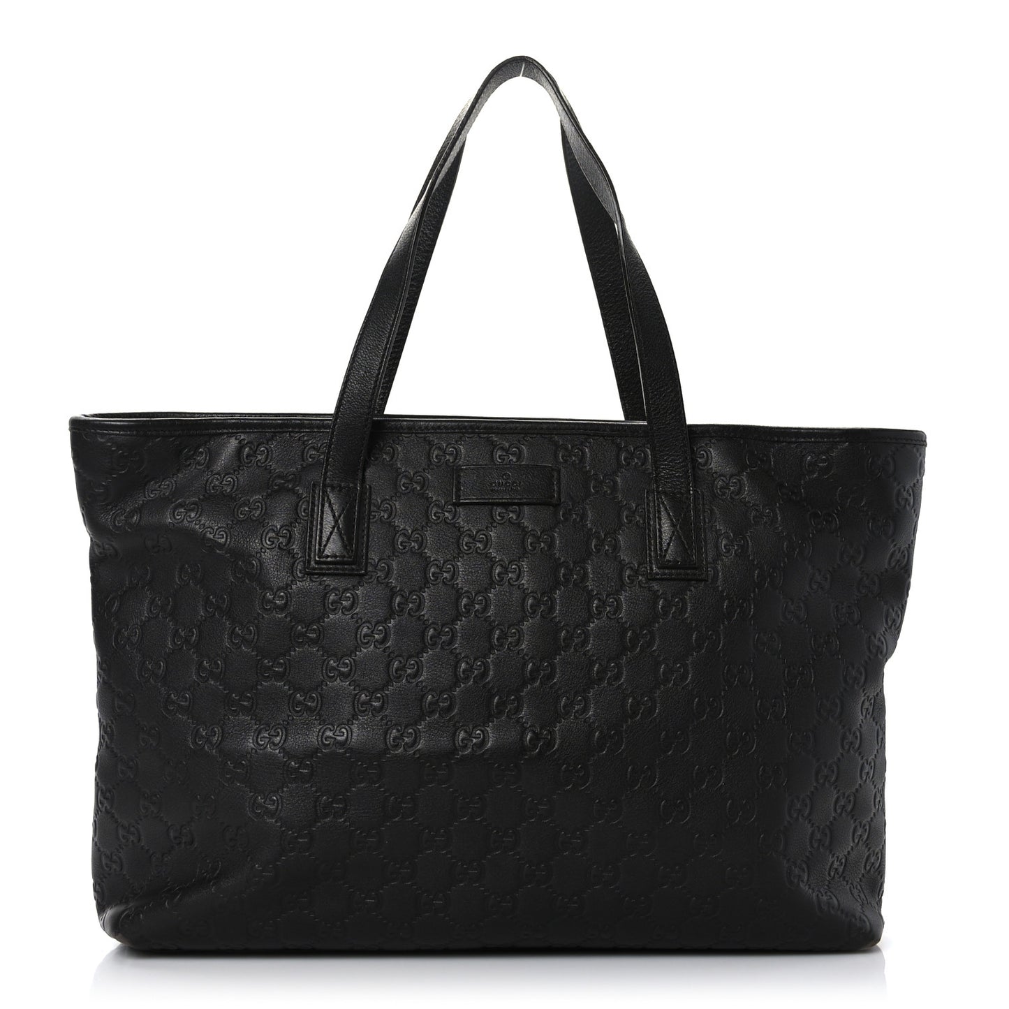 Guccissima Medium Zippered Shopping Tote Black