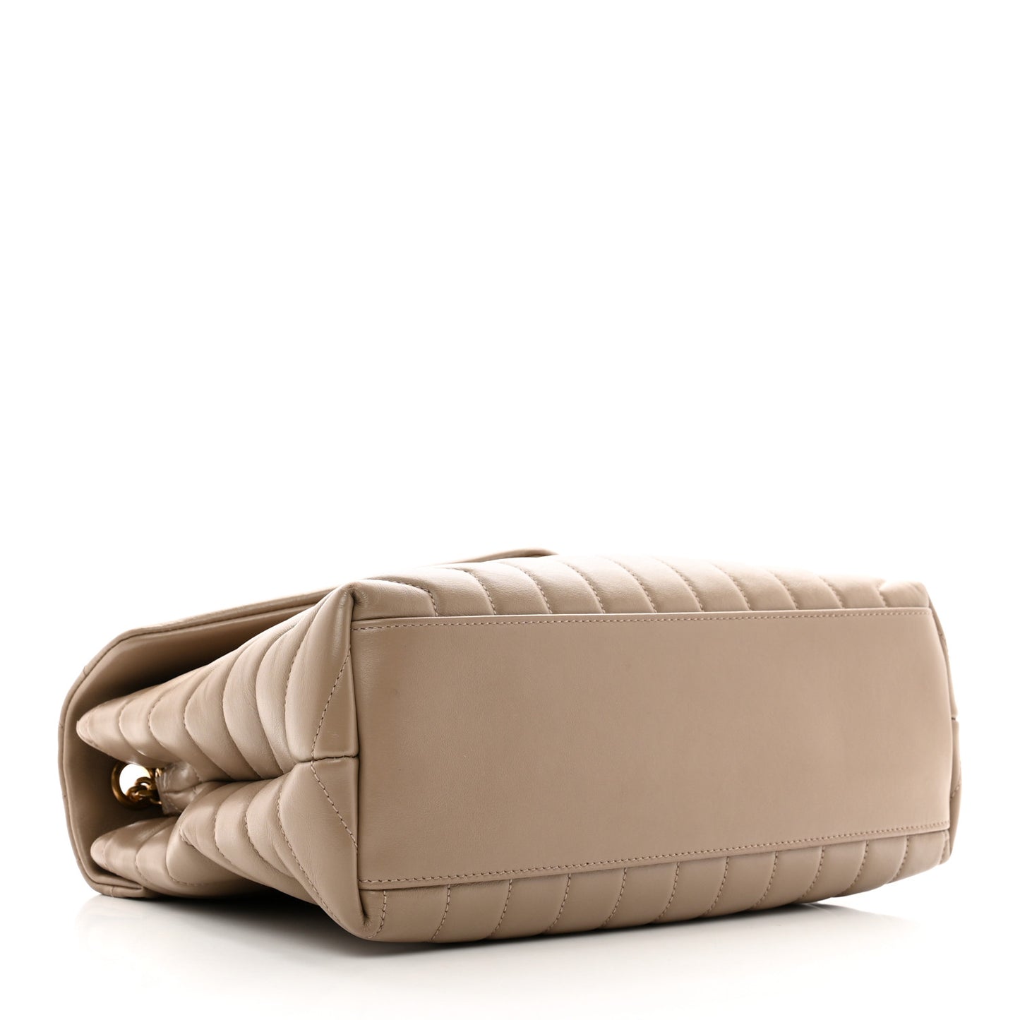 Calfskin Y Quilted Monogram Medium Loulou Chain Satchel Dark Beige