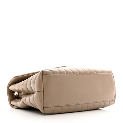 Saint Laurent Calfskin Y Quilted Monogram Medium Loulou Chain Satchel Dark Beige 4 of 10