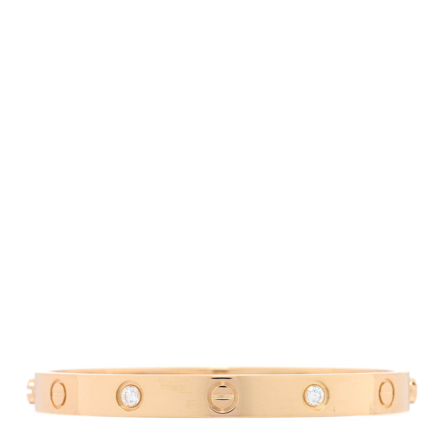 Cartier 18K Yellow Gold 4 Diamond LOVE Bracelet 16 1 of 7
