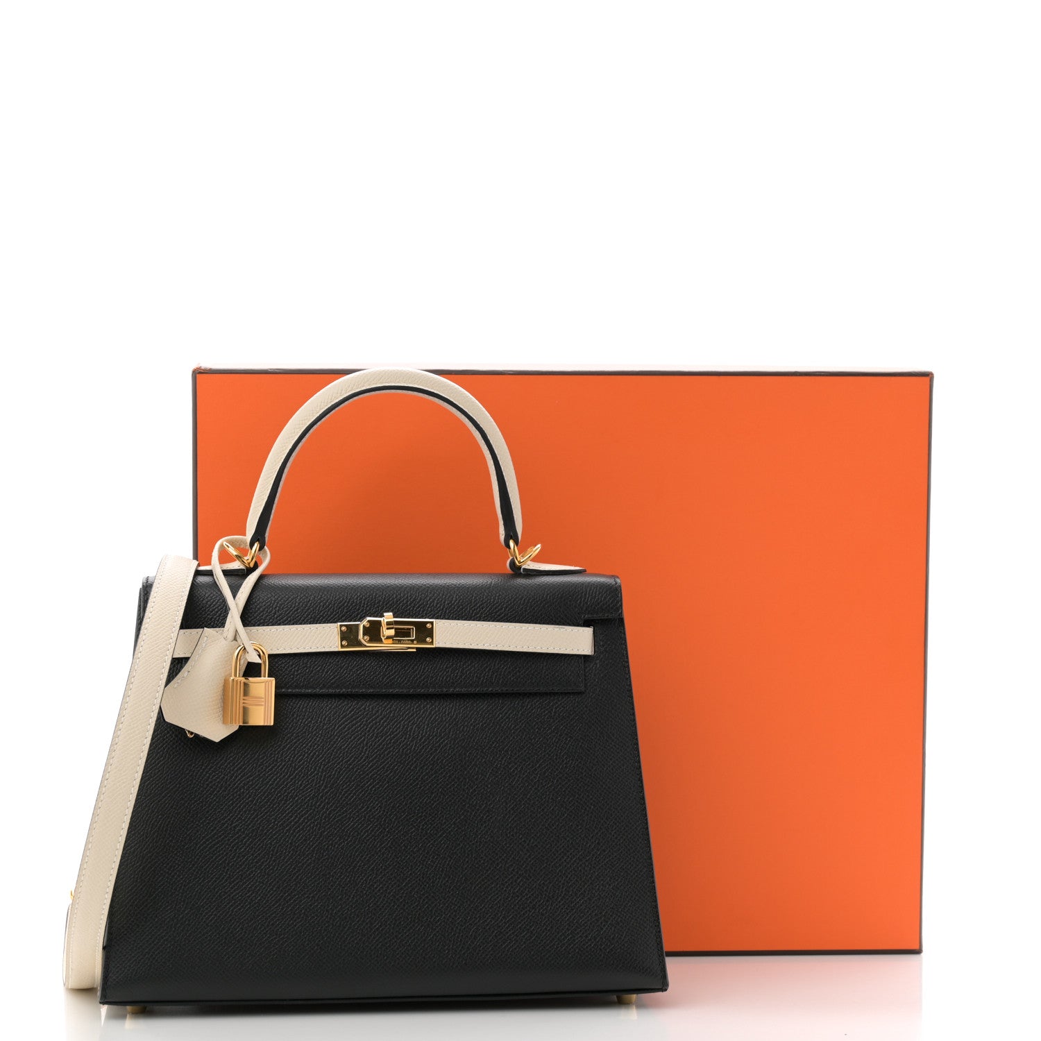 Hermes Epsom Horseshoe Kelly Sellier 25 Black Nata 14 of 14