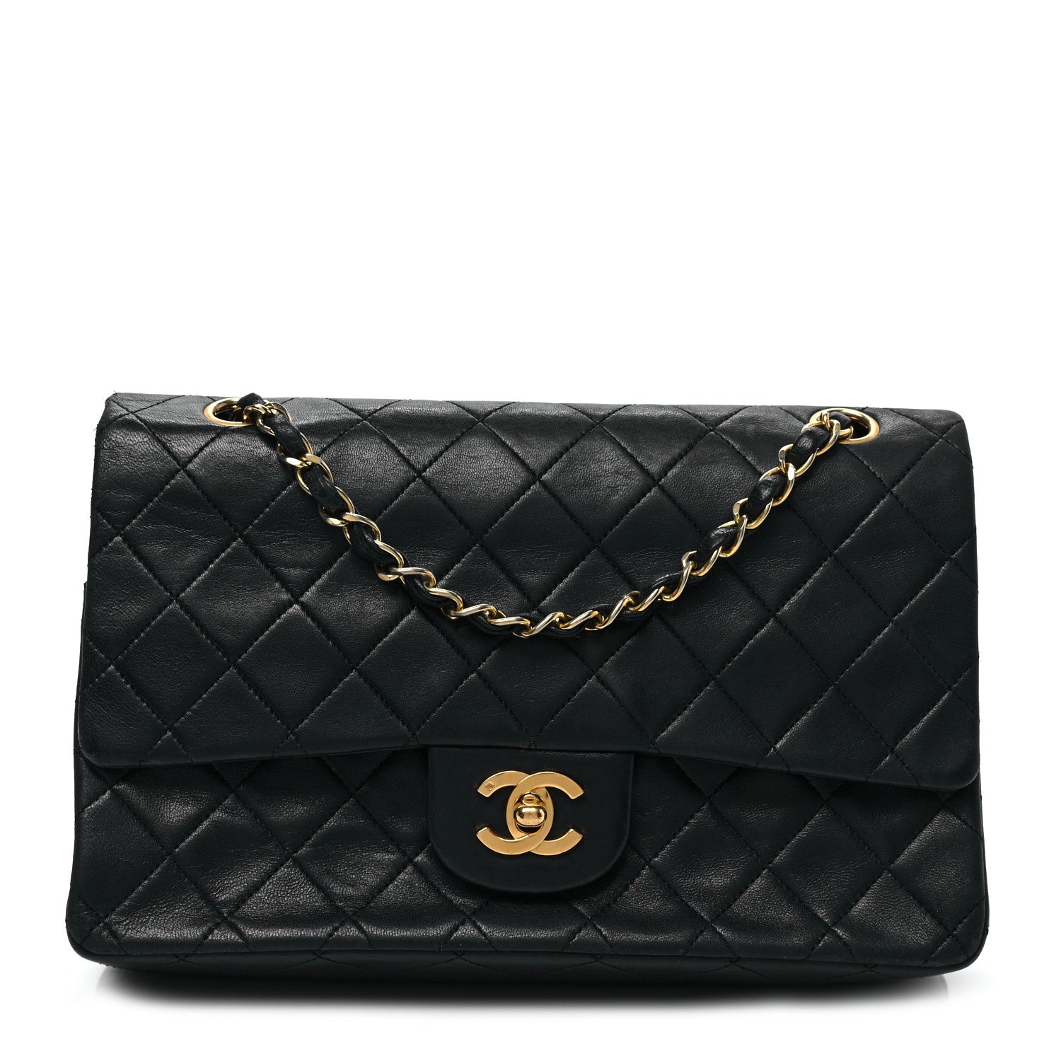 Chanel Lambskin Quilted Medium Double Flap Black 1 of 10
